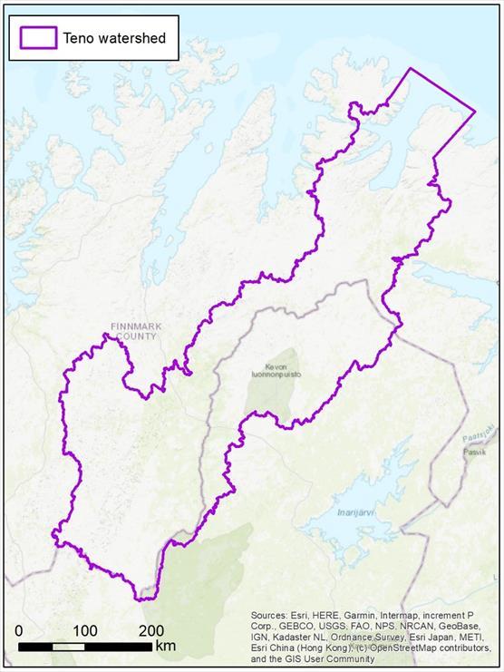 Map of Teno watershed